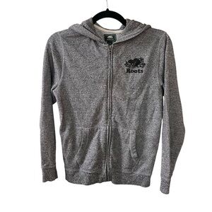ROOTS Kids Full-Zip Hoodie Sweatshirt Grey XL